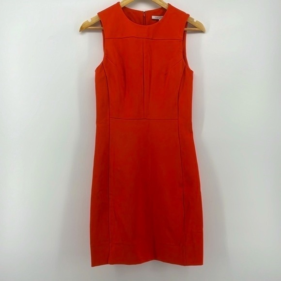 Diane Von Furstenberg DVF Reona Two Tangerine Sheath Dress Size 6 - Picture 3 of 14